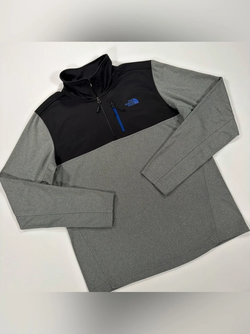 The North Face Gordon Lyons 1/4 Zip Fleece Pullover Sweater Gray Mens Medium M